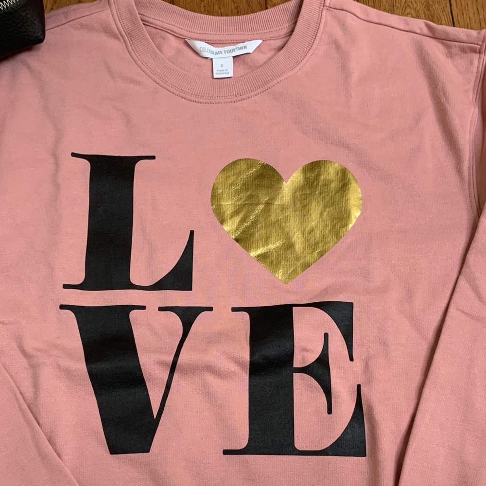 Women's Pink Love Graphic Sweater